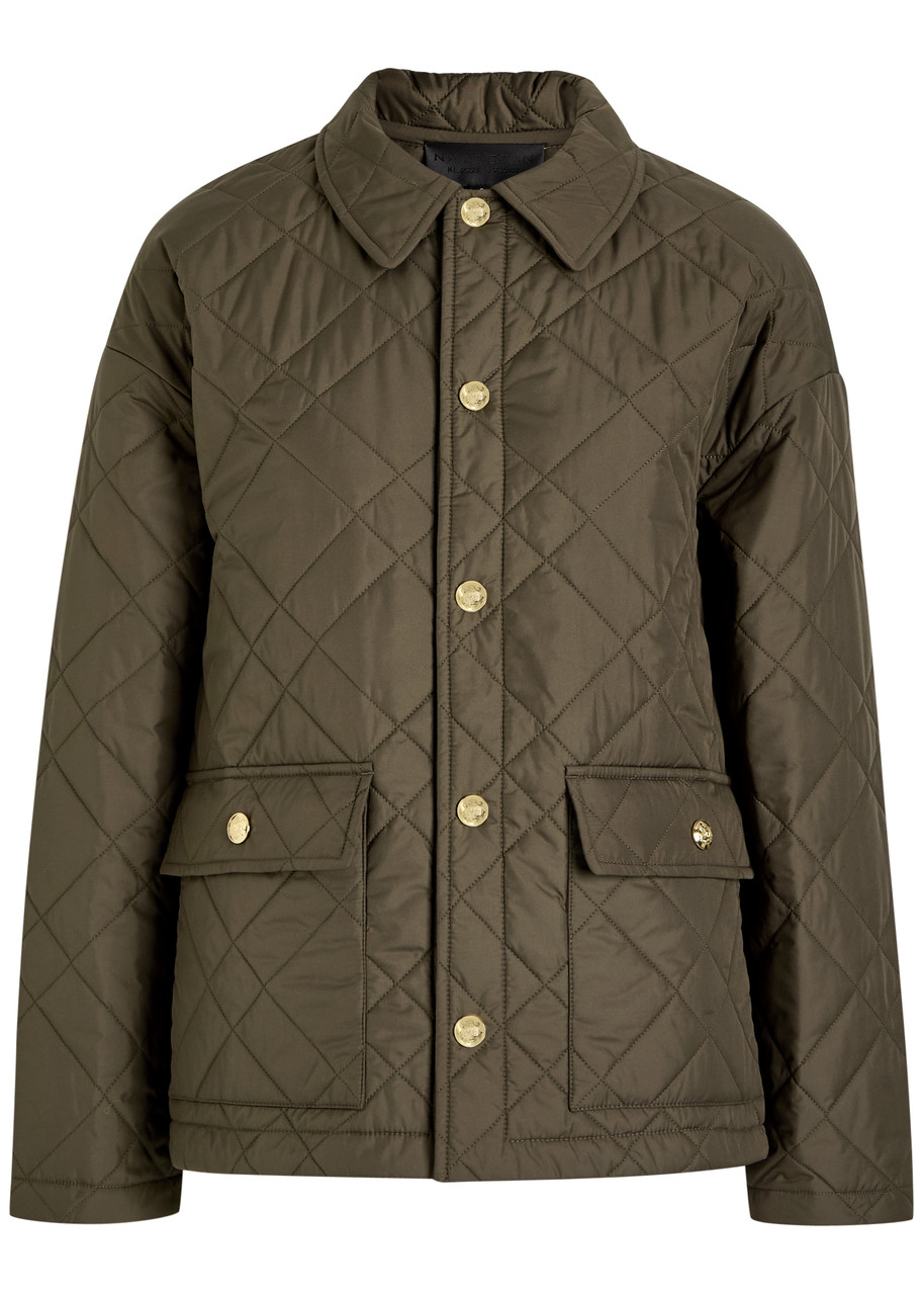 Nili Lotan Helah Quilted Shell Jacket In Green