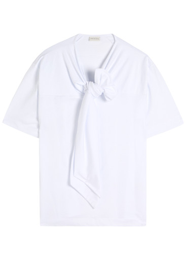 DRIES VAN NOTEN Hebitta knotted cotton T-shirt | Harvey Nichols