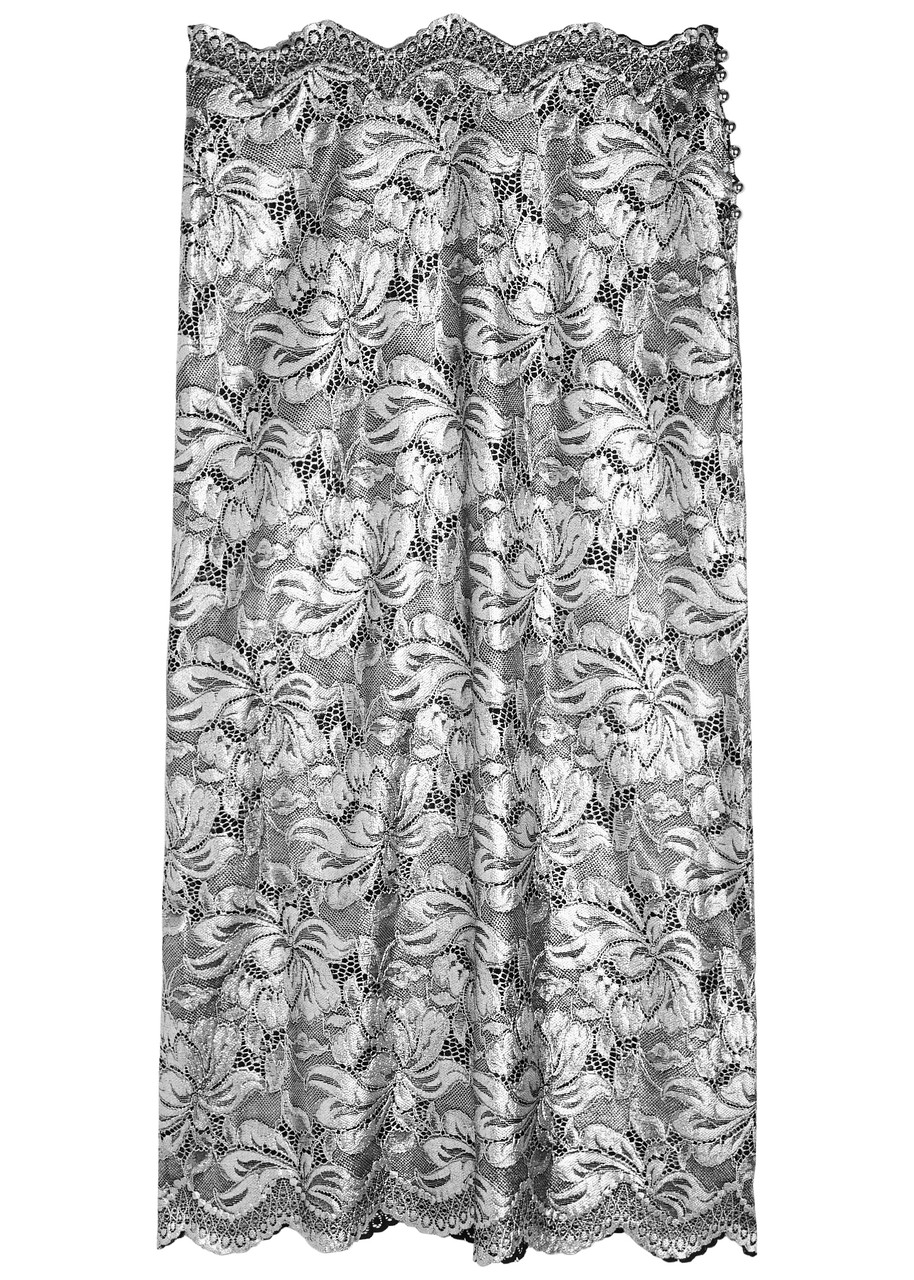 Rabanne Metallic Stretch-guipure Lace Midi Skirt In Multi