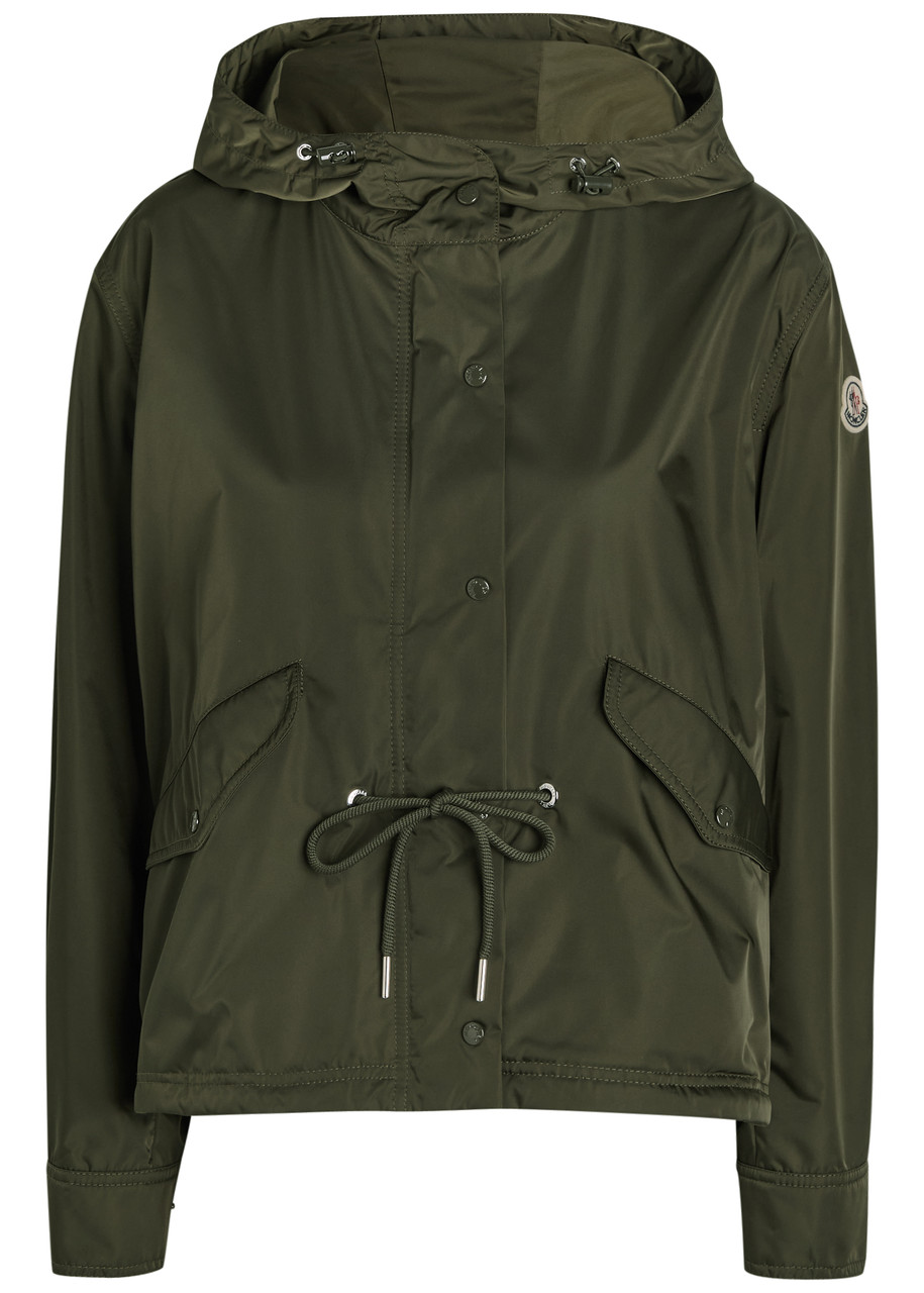 Moncler Noizay Hooded Shell Parka Jacket - Olive - 4 (UK 16 / XL)