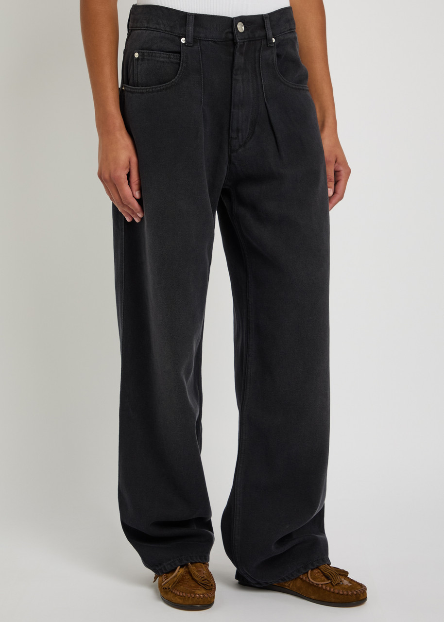 Isabel Marant Ausgeblichene Jeans Mit Falten In Black