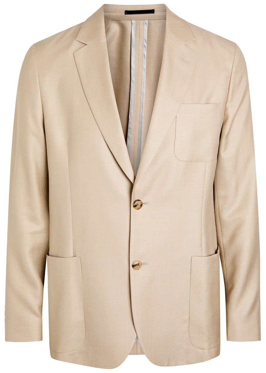 Paul Smith Wool And Silk-blend Blazer In Neutral