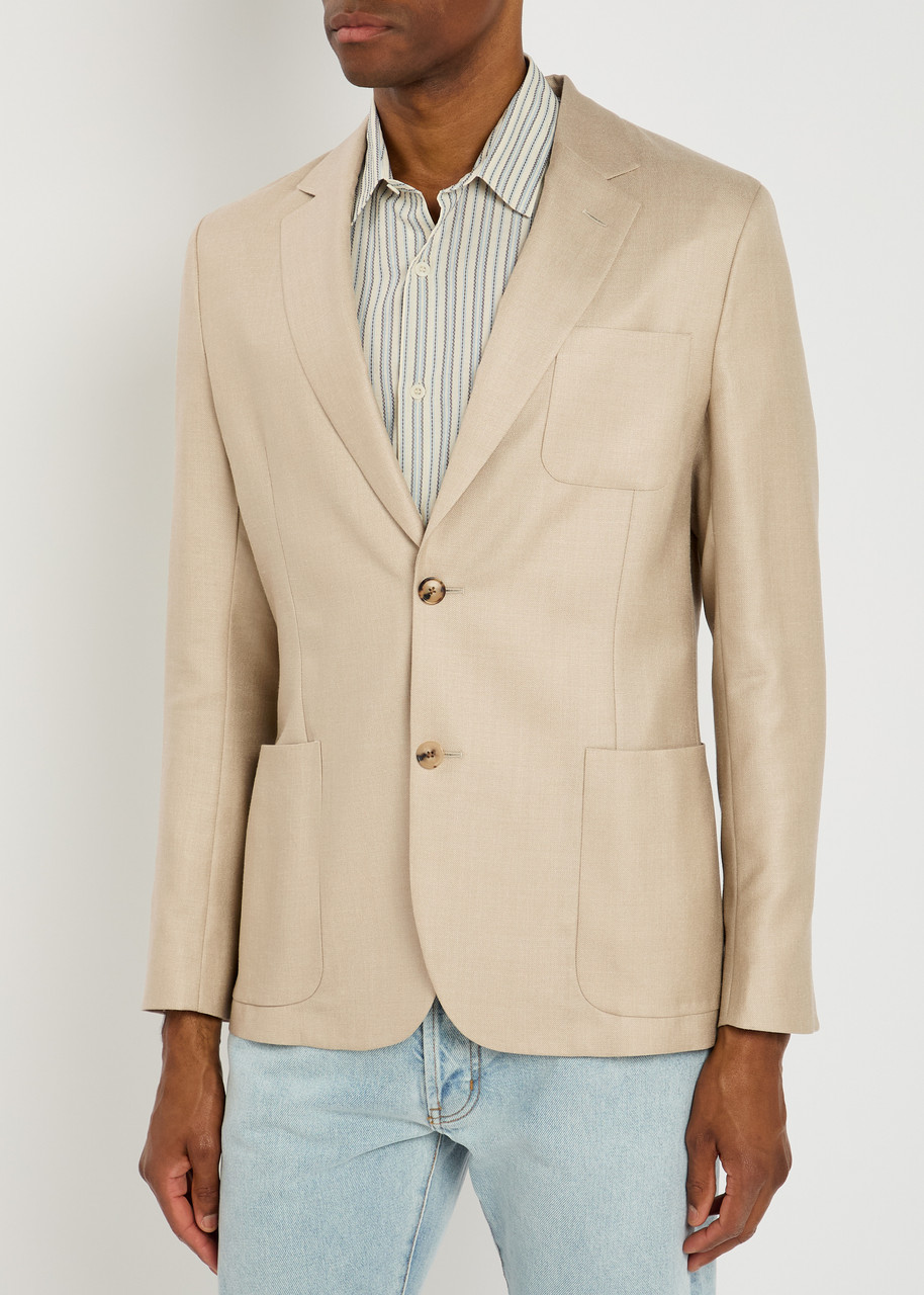 Paul Smith Wool And Silk-blend Blazer In Neutral