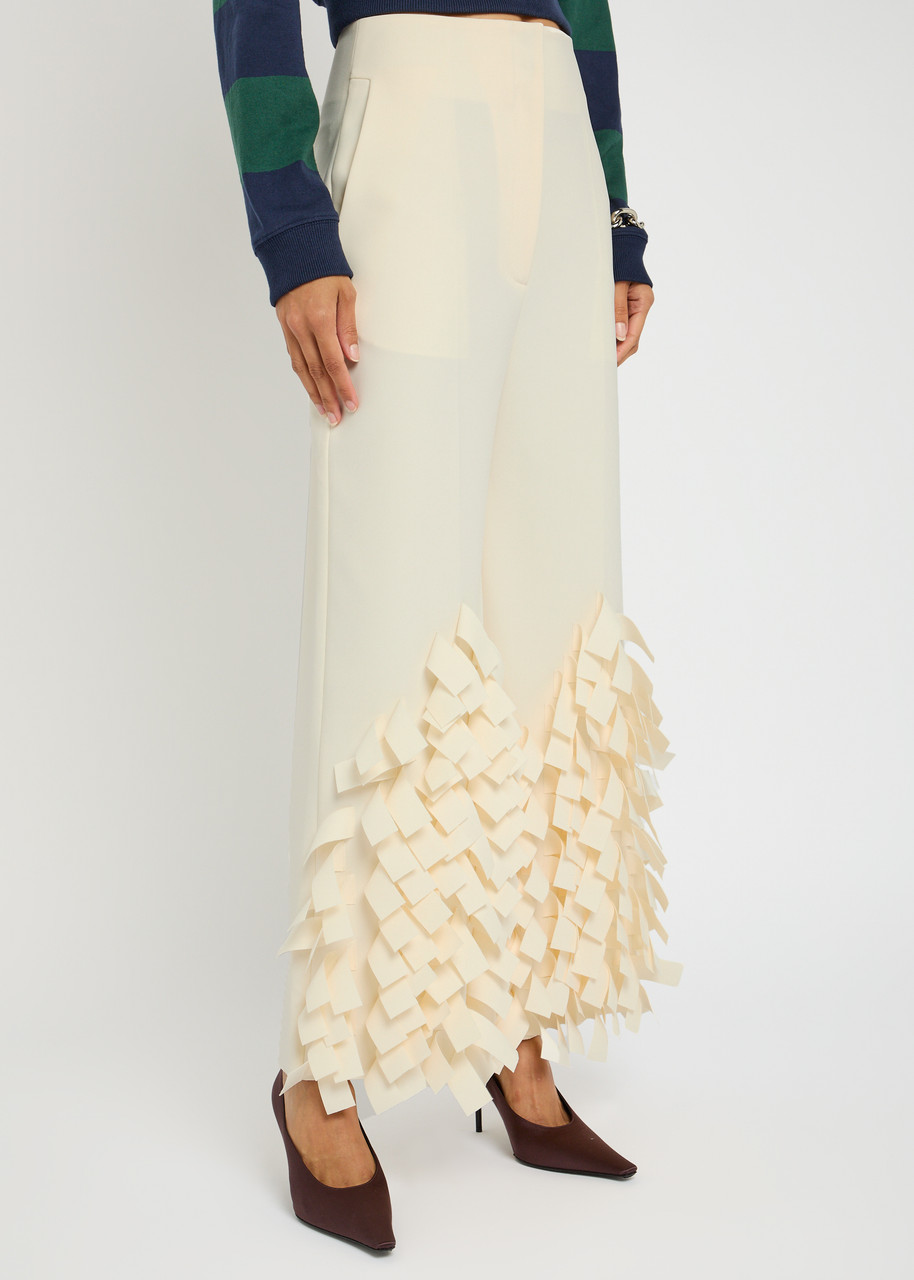 A.w.a.k.e. A.w.a.k.e Mode Laser-cut Crepe Trousers In White