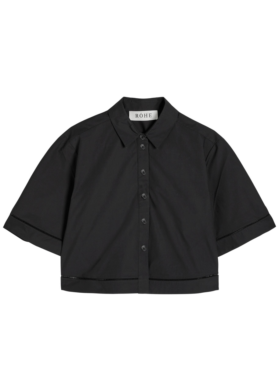 Rohe Embroidered Cotton-poplin Shirt - Black - 34 (UK6 / XS)