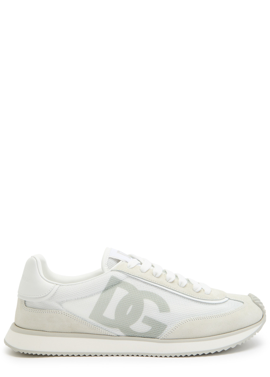Dolce & Gabbana Portofino Calfskin Sneakers Dg Logo In White
