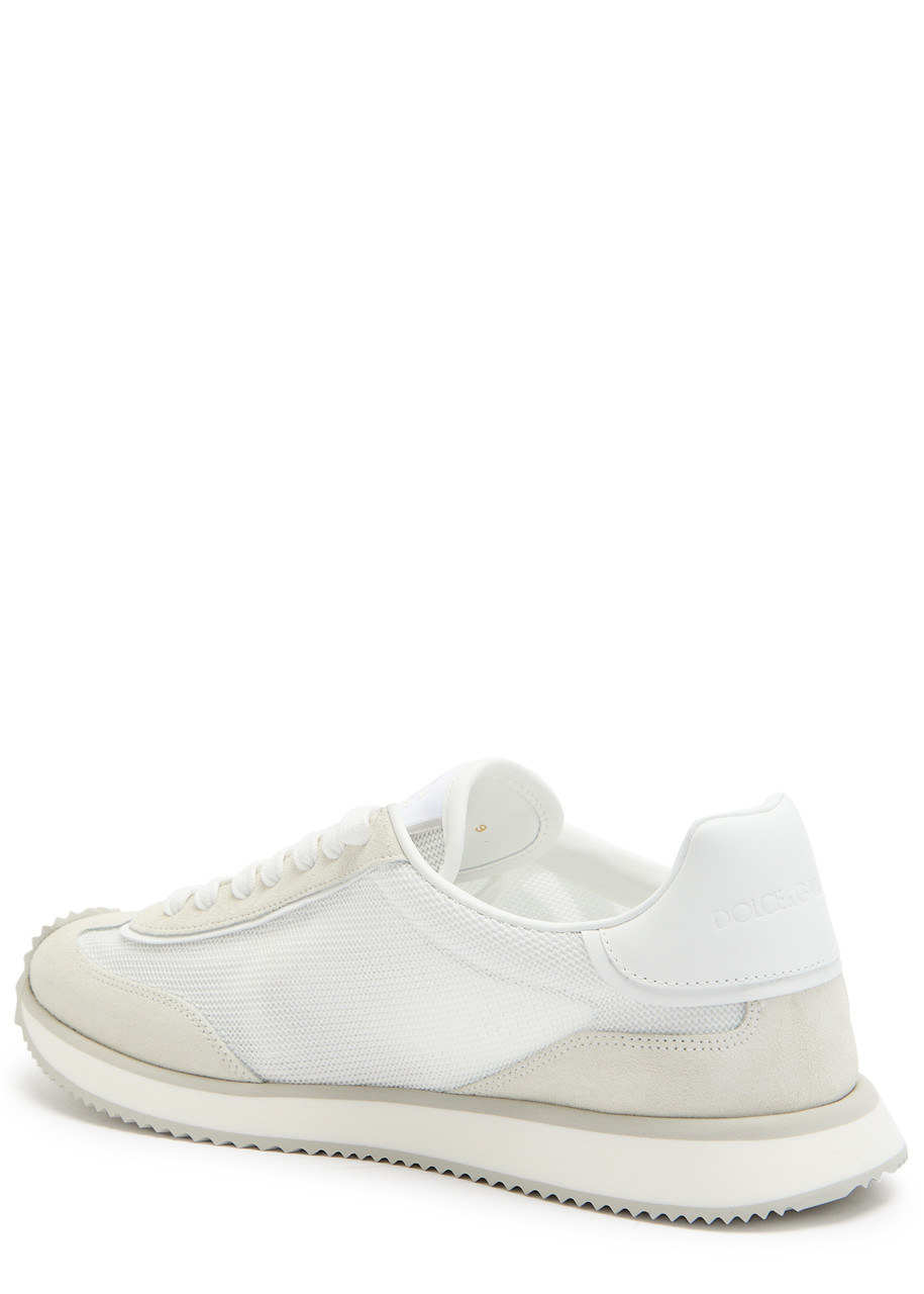 Dolce & Gabbana Portofino Calfskin Sneakers Dg Logo In White