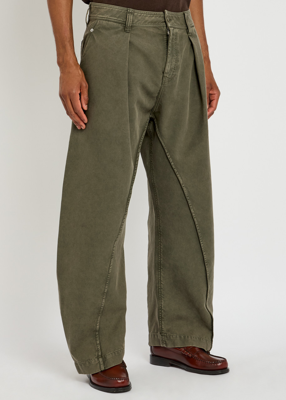 Jw Anderson Seam Trousers Twisted Seams In Green