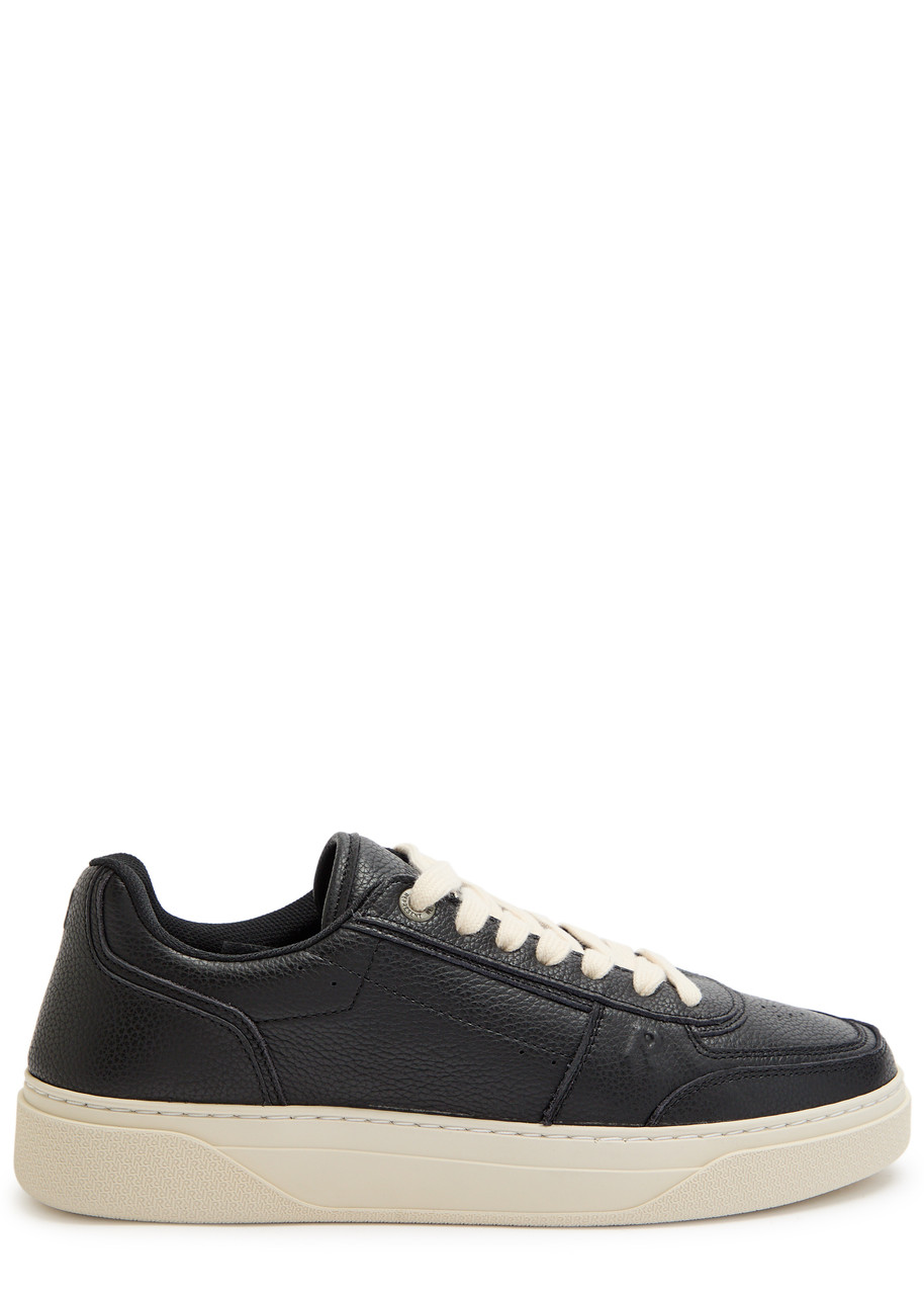 Represent Initial Leather Sneakers In Black