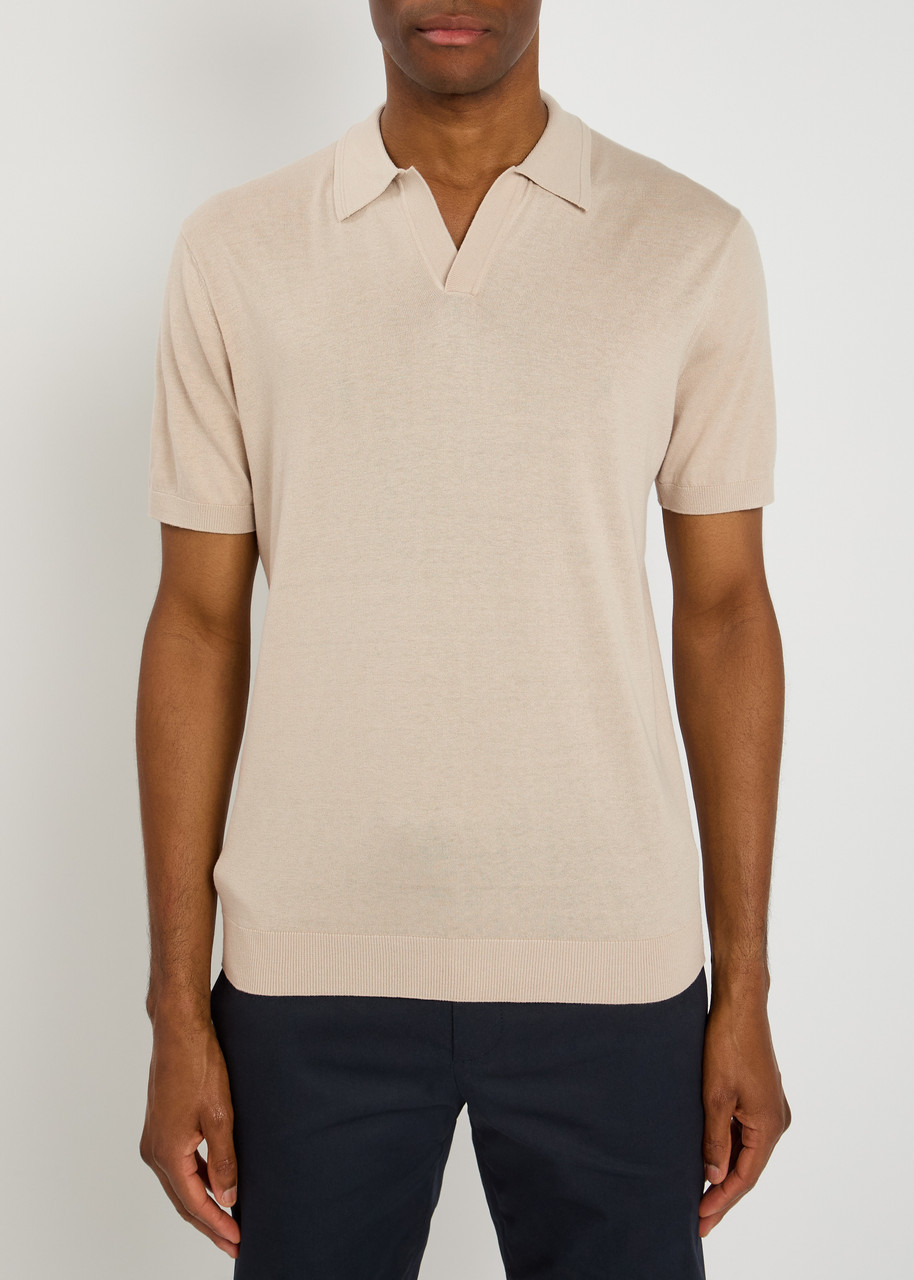  Lestrange Silk-blend Polo Shirt - Taupe - L 