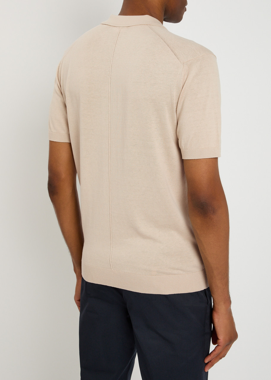  Lestrange Silk-blend Polo Shirt - Taupe - L 