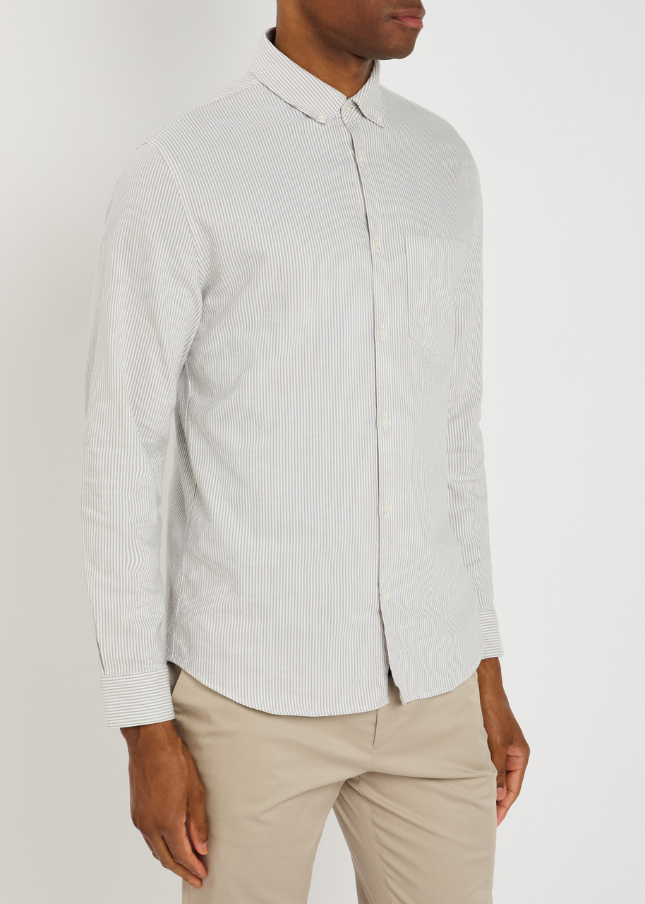  Lestrange The All Day Striped Cotton-blend Oxford Shirt - Grey - Xl 