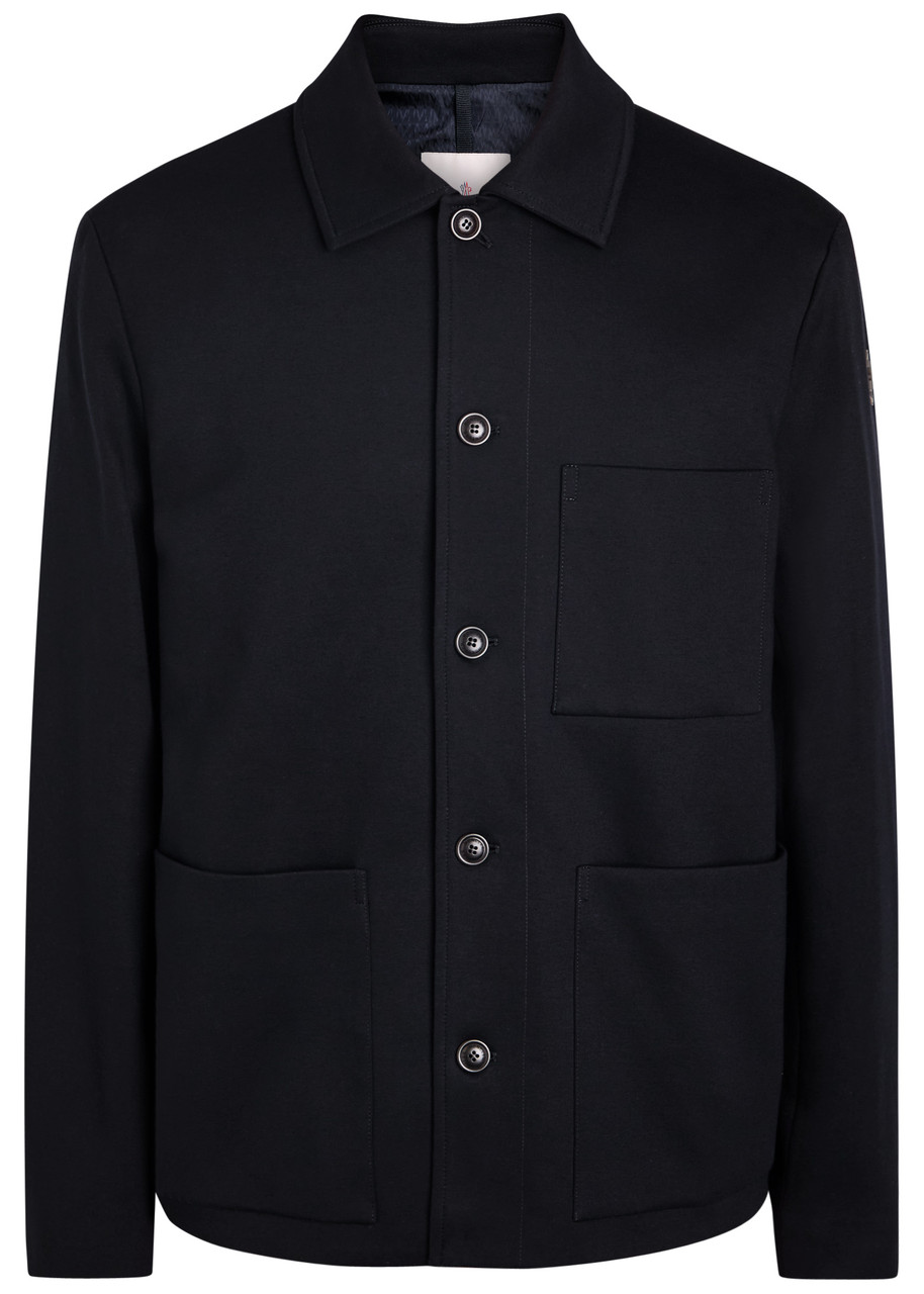 Moncler Cabalian Giubbotto Cotton-blend Overshirt In Black