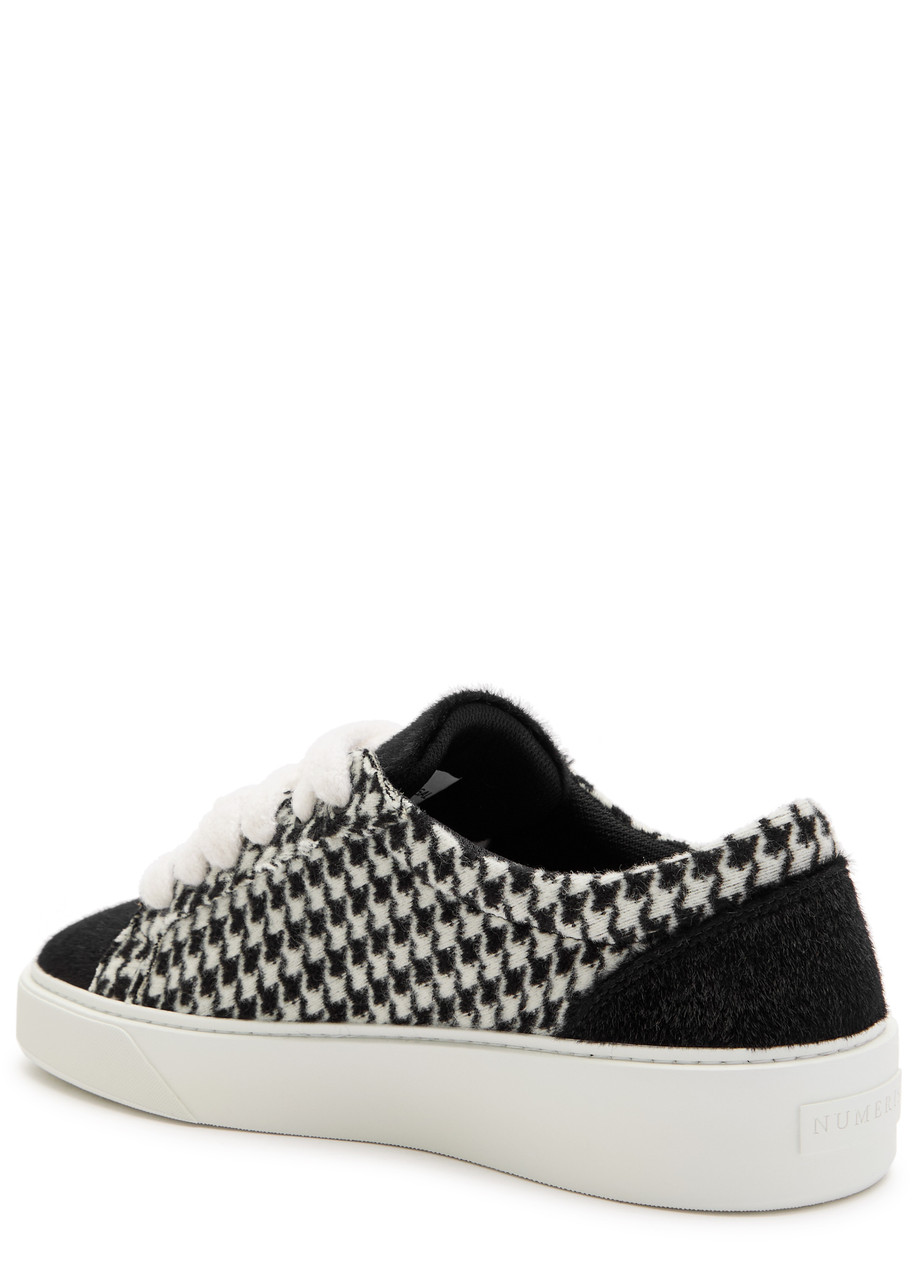 Numeris Signet Liquorice Houndstooth Sneakers In Multi
