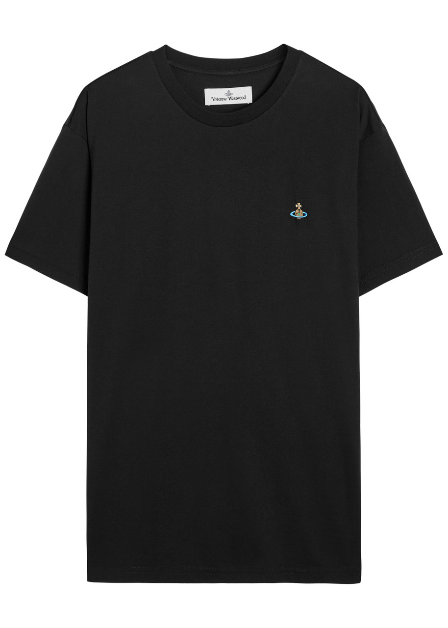 Vivienne Westwood Organic Cotton T-shirt With Signature Orb Logo In Black