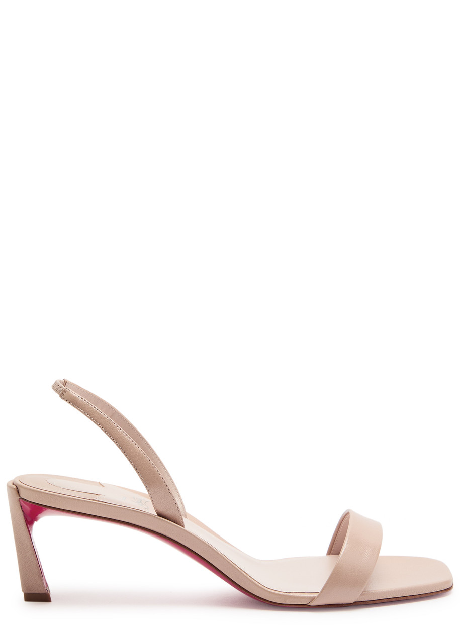 Christian Louboutin Condora 55 Leather Slingback Sandals In Brown