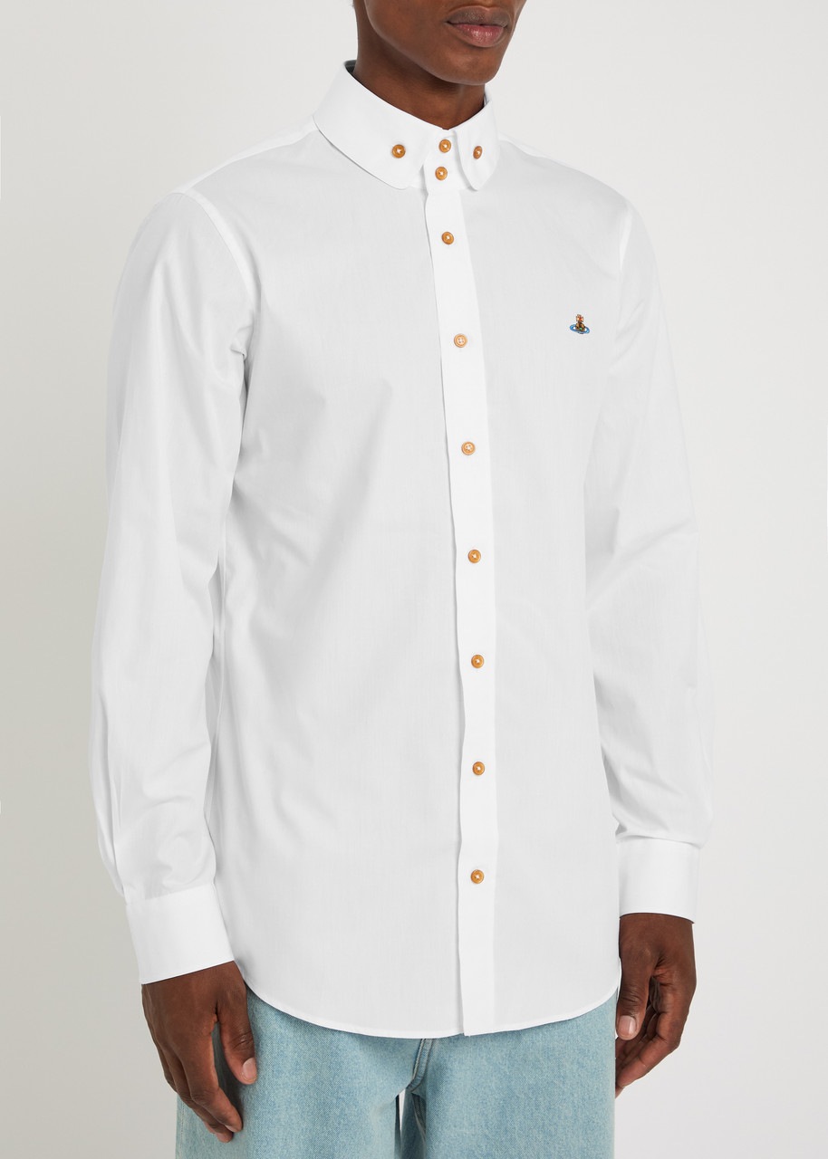 Vivienne Westwood Shirt With Subtle Orb Embroidery And Tailored Fit In White