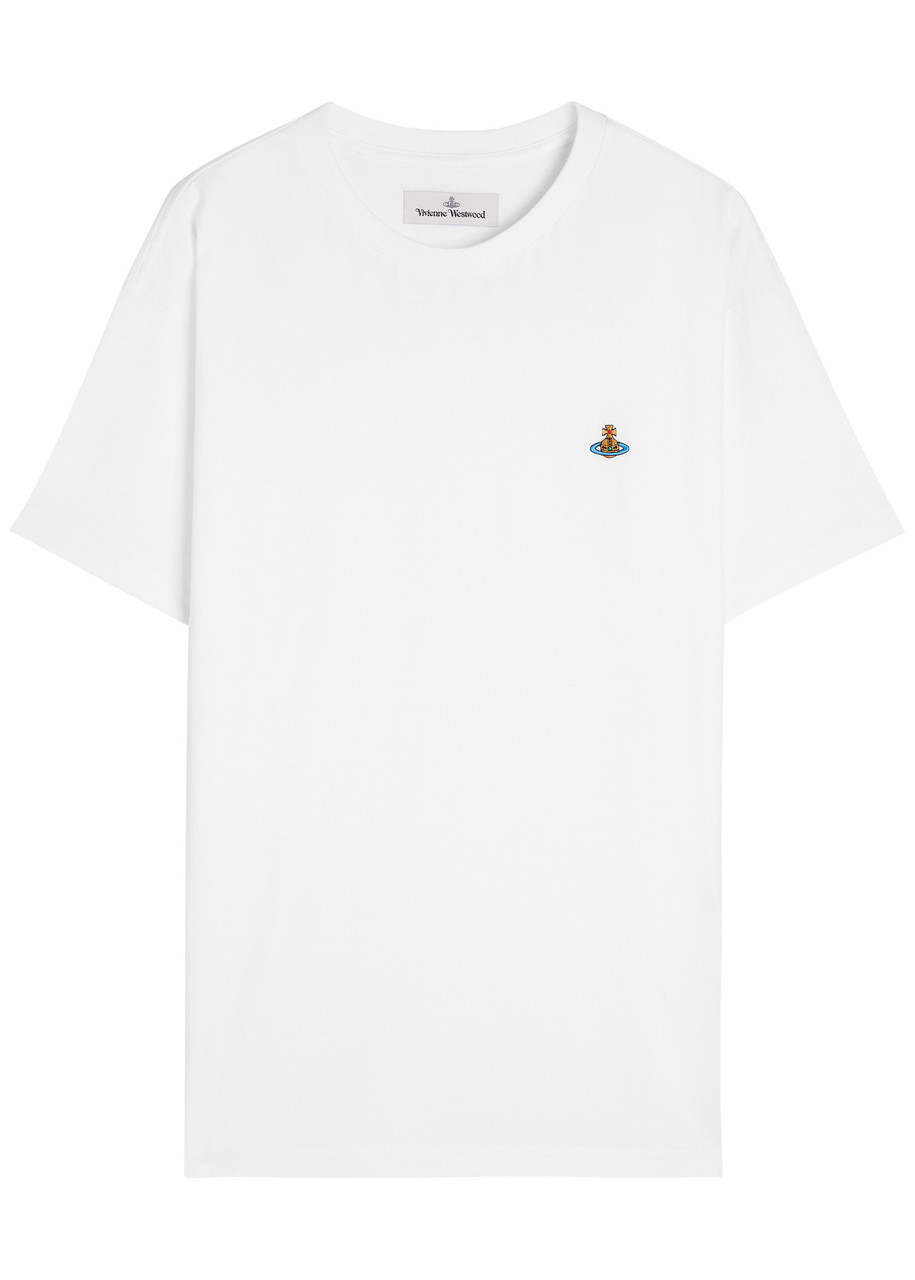 Vivienne Westwood White Crewneck T-shirt With Orb Logo Detail On The Front In Cotton Woman In White