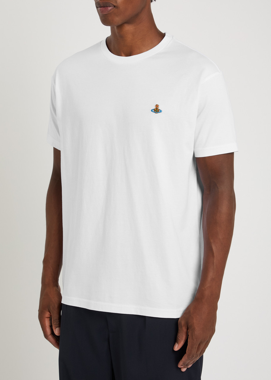 Vivienne Westwood White Crewneck T-shirt With Orb Logo Detail On The Front In Cotton Woman In White