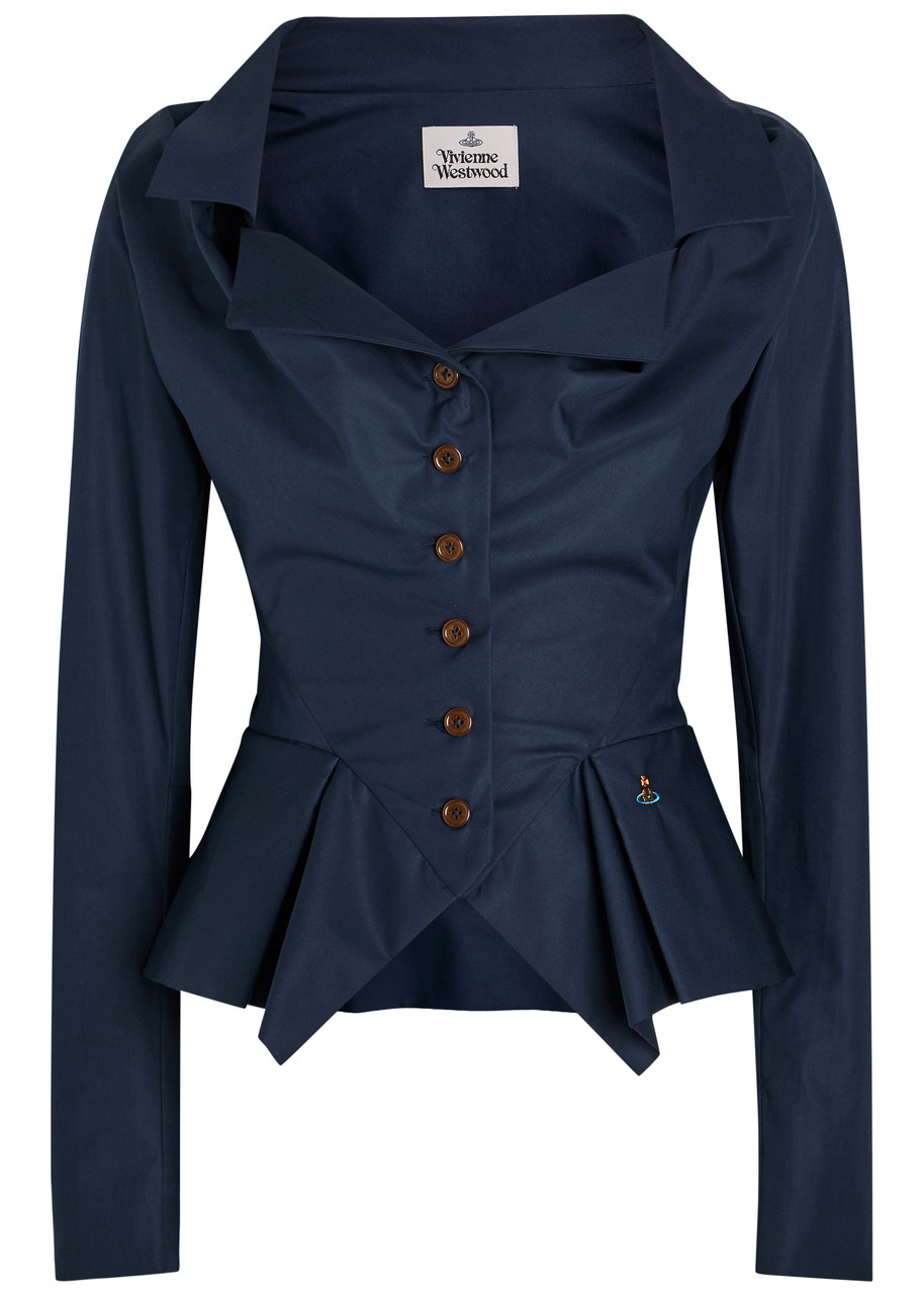 Vivienne Westwood Monday Ruffled Button-detailed Shirt In Blue