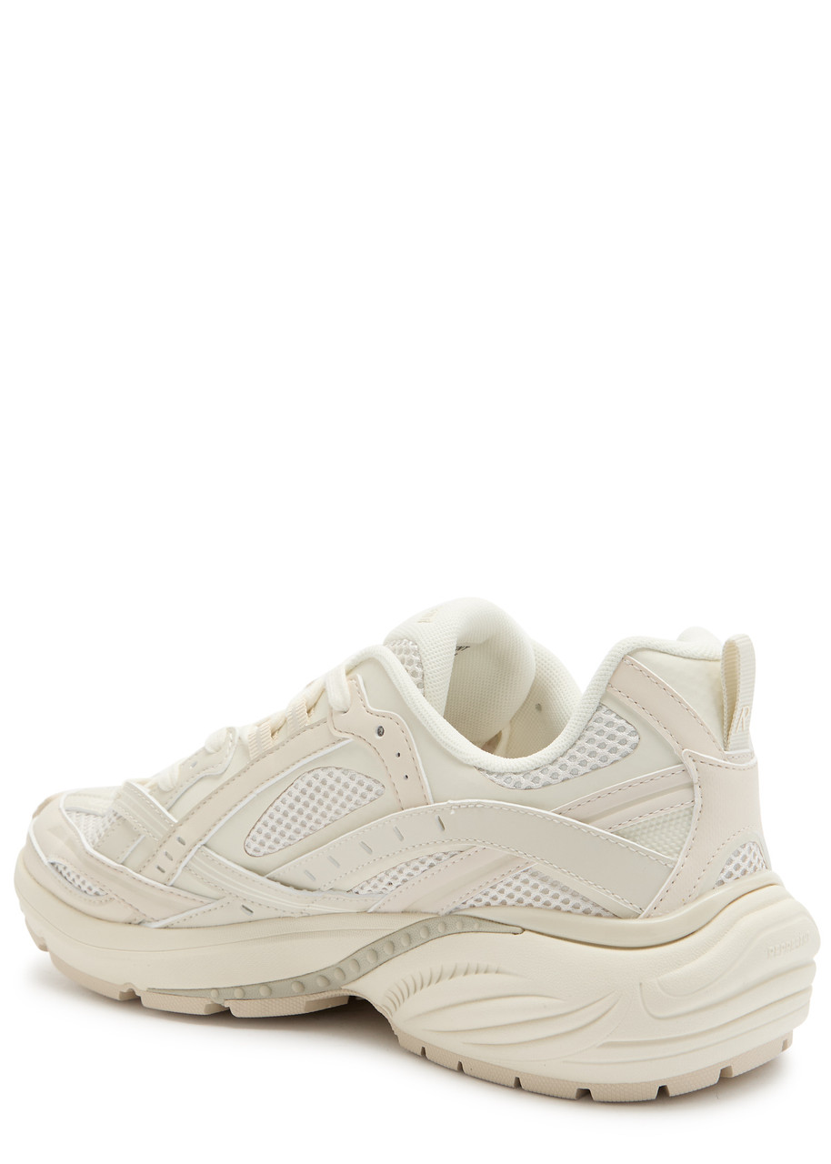 Represent Mens Beige Fashion Runner Mesh And Leather Low-top Trainers In Neutral