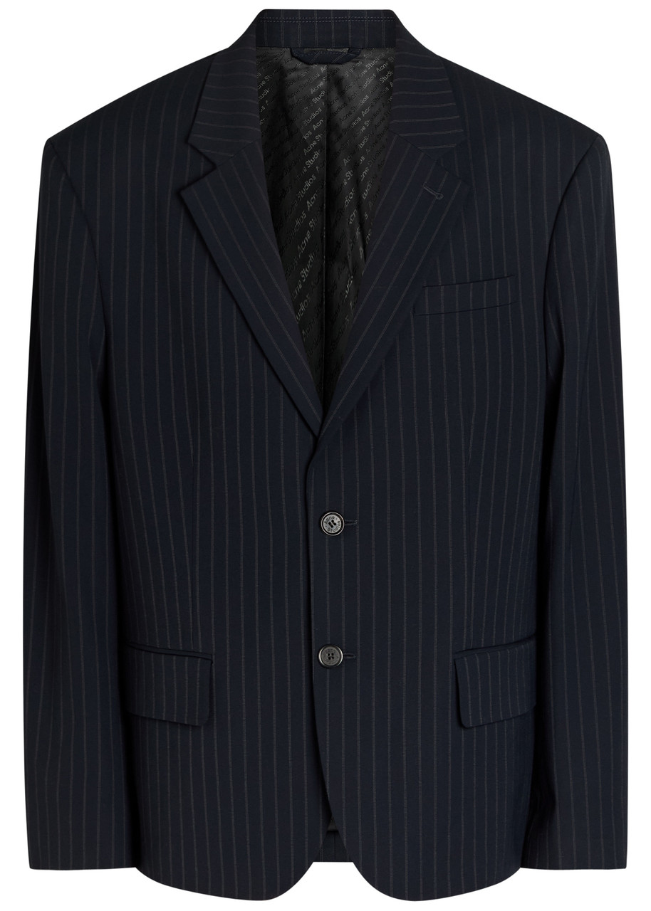 Acne Studios Pinstriped Woven Blazer - Navy - 48 (IT48 / M)