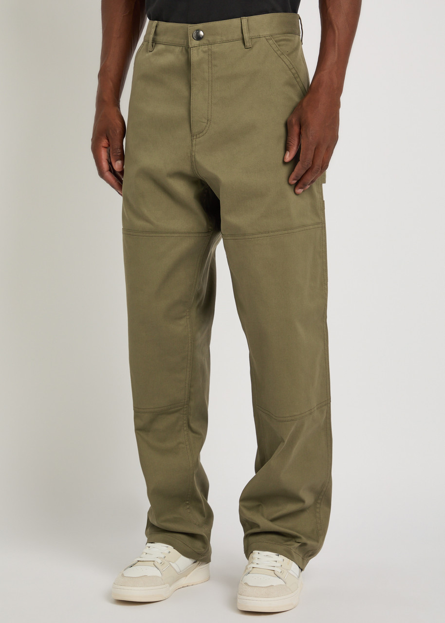 Moncler Stretch-cotton Cargo Trousers In Green