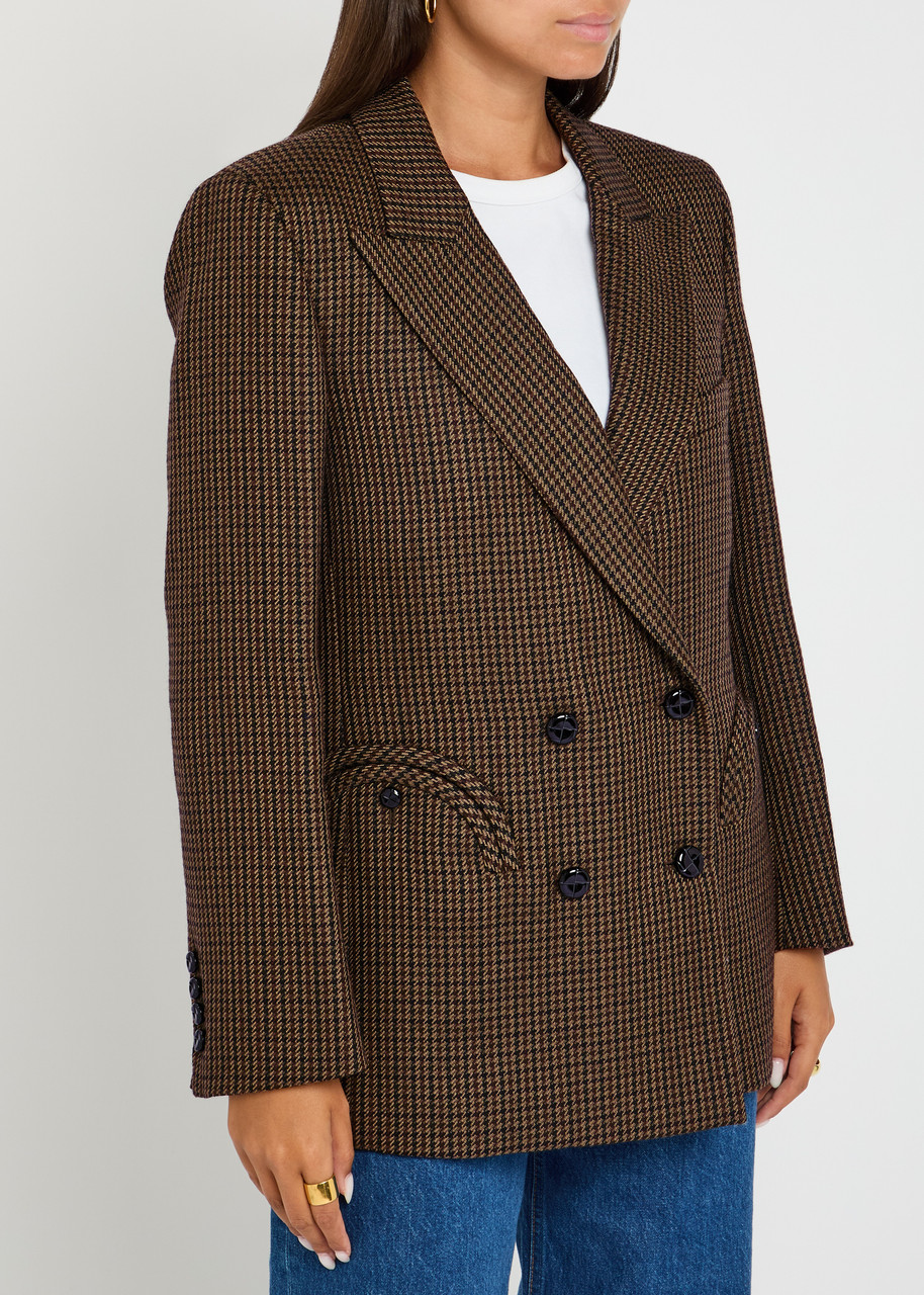Blazé Milano Blaze Milano Everynight Houndstooth Wool Blazer In Brown