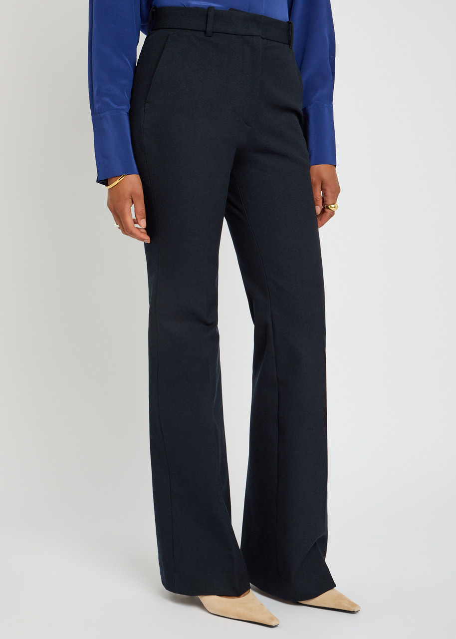 Joseph Womens Black Tafira Mid-rise Slim-fit Stretch-cotton Trousers In Black
