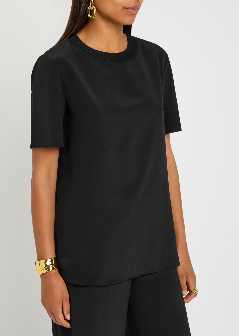 Joseph Rubin Silk-crepe T-shirt In Black