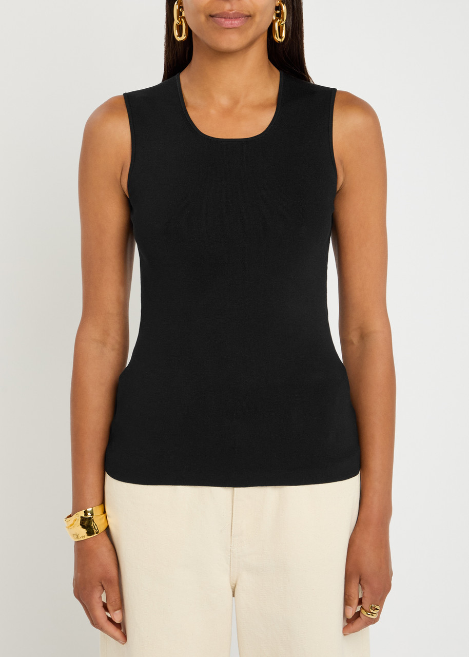 Joseph Scoop-neck Stretch Silk Tank In Black