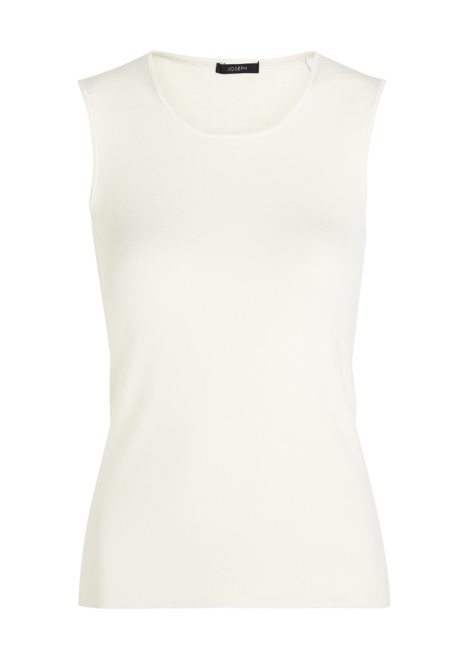 Joseph Scoop-neck Silk-blend Tank Top In White