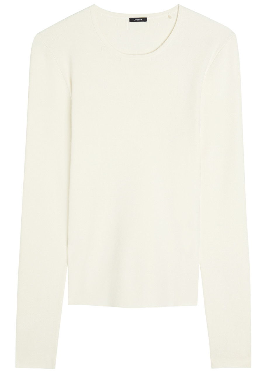 Joseph Stretch-silk Knit Top In Neutral