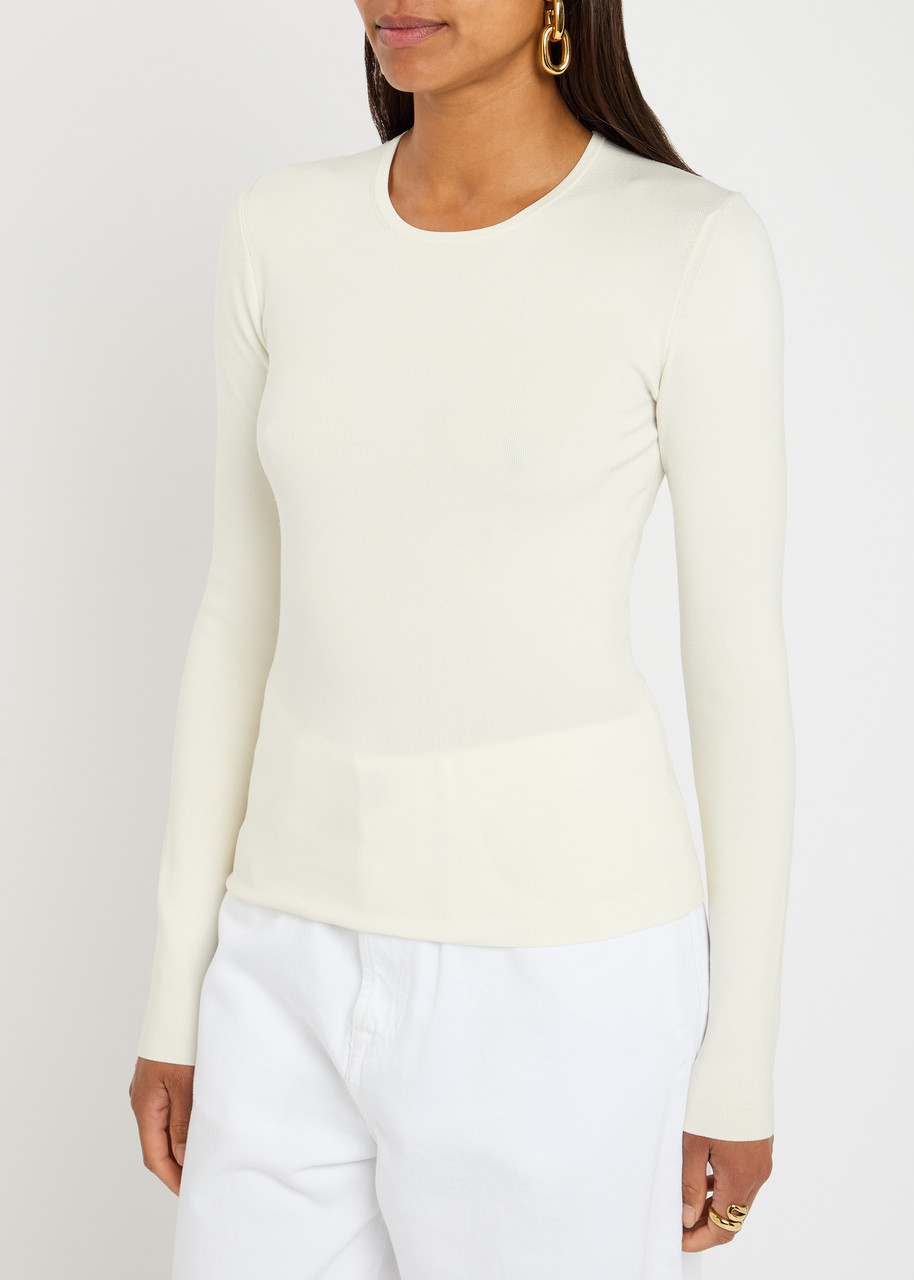  Joseph Stretch-silk Knit Top - Ivory - M (uk12 / M) 
