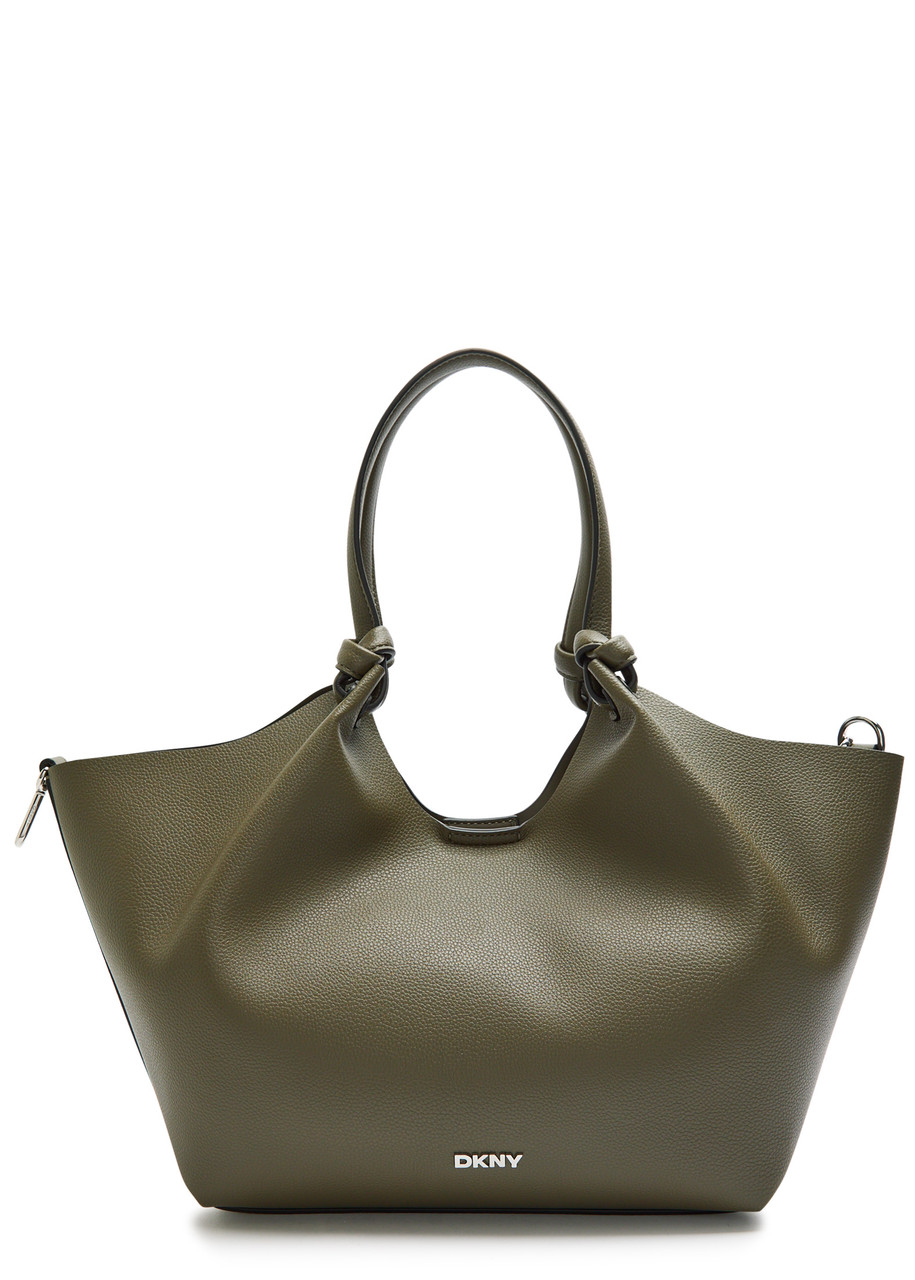 Dkny Paula Medium Grained Leather Tote Bag In Green
