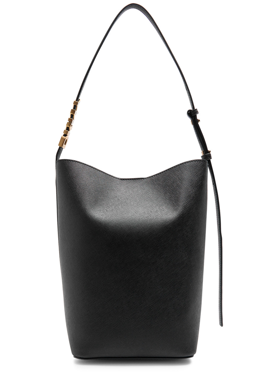 Dkny Avril Leather Bucket Bag In Black