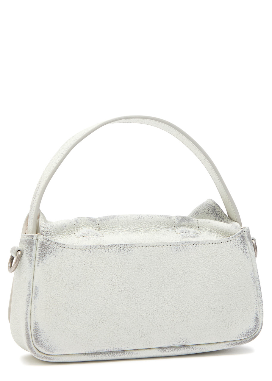 Acne Studios Multipocket Micro Vintage Grained-leather Top Handle Bag In White