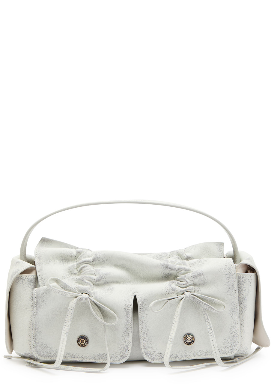 Acne Studios Multipocket Micro Vintage Grained-leather Top Handle Bag In White