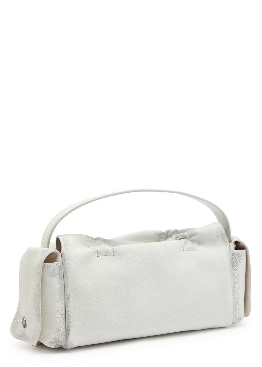 Acne Studios Multipocket Micro Vintage Grained-leather Top Handle Bag In White