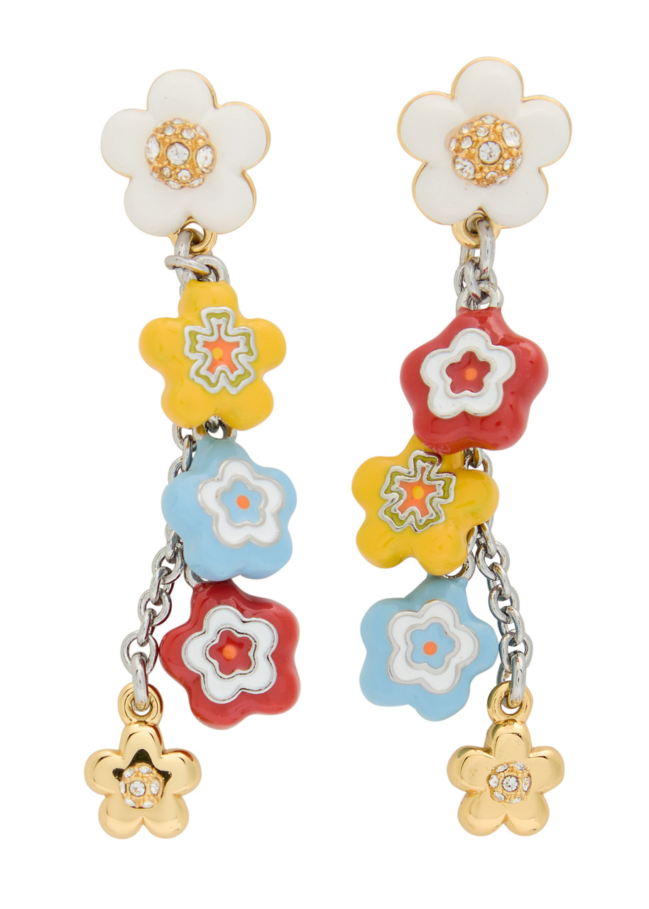 Marc Jacobs The Wild Daisy Statement Drop Earrings In Silver