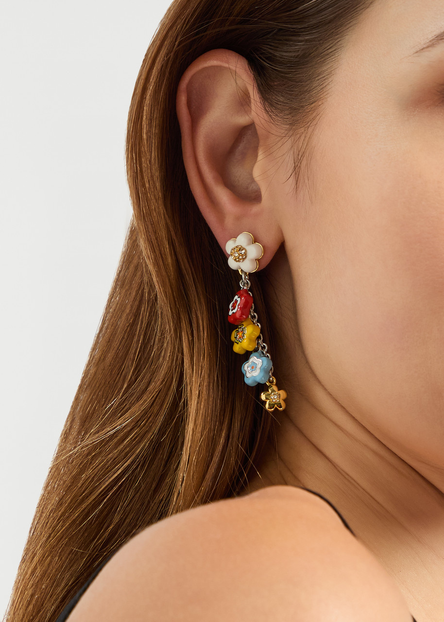 Marc Jacobs The Wild Daisy Statement Drop Earrings In Multi