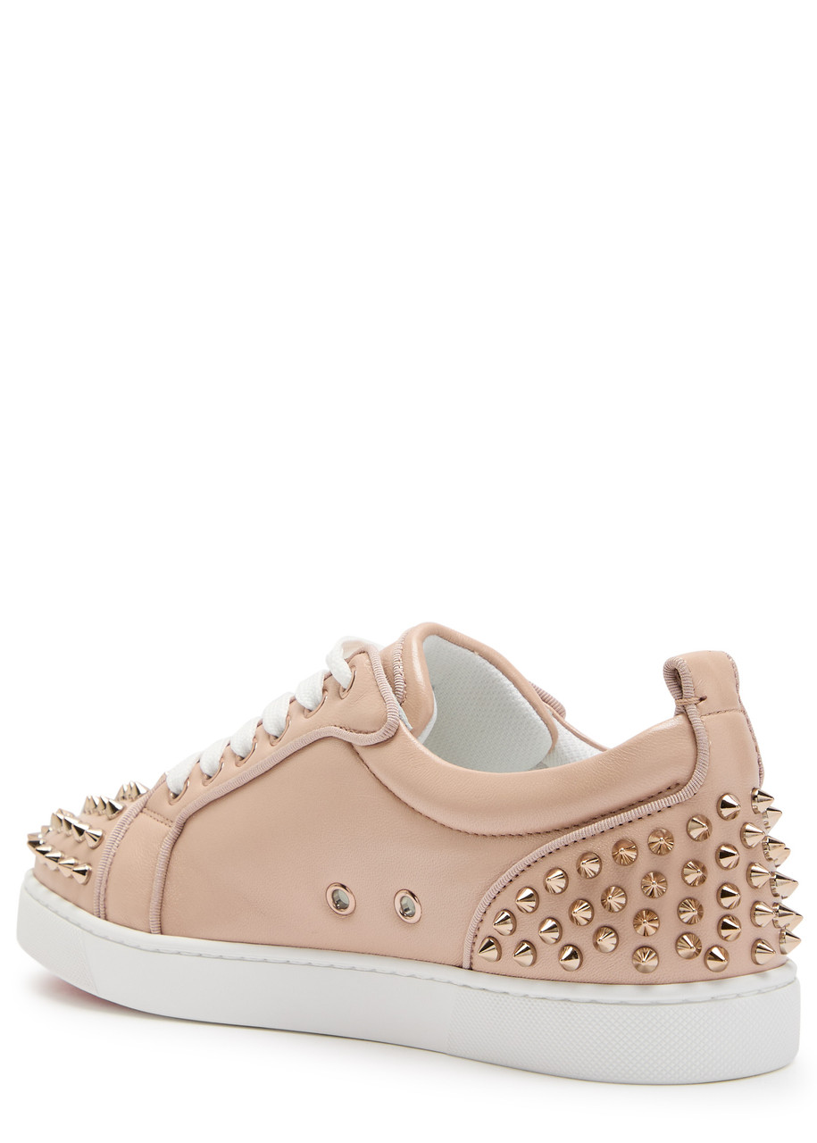 Christian Louboutin Louise Junior Spikes Pearlescent Leather Sneakers In Pattern