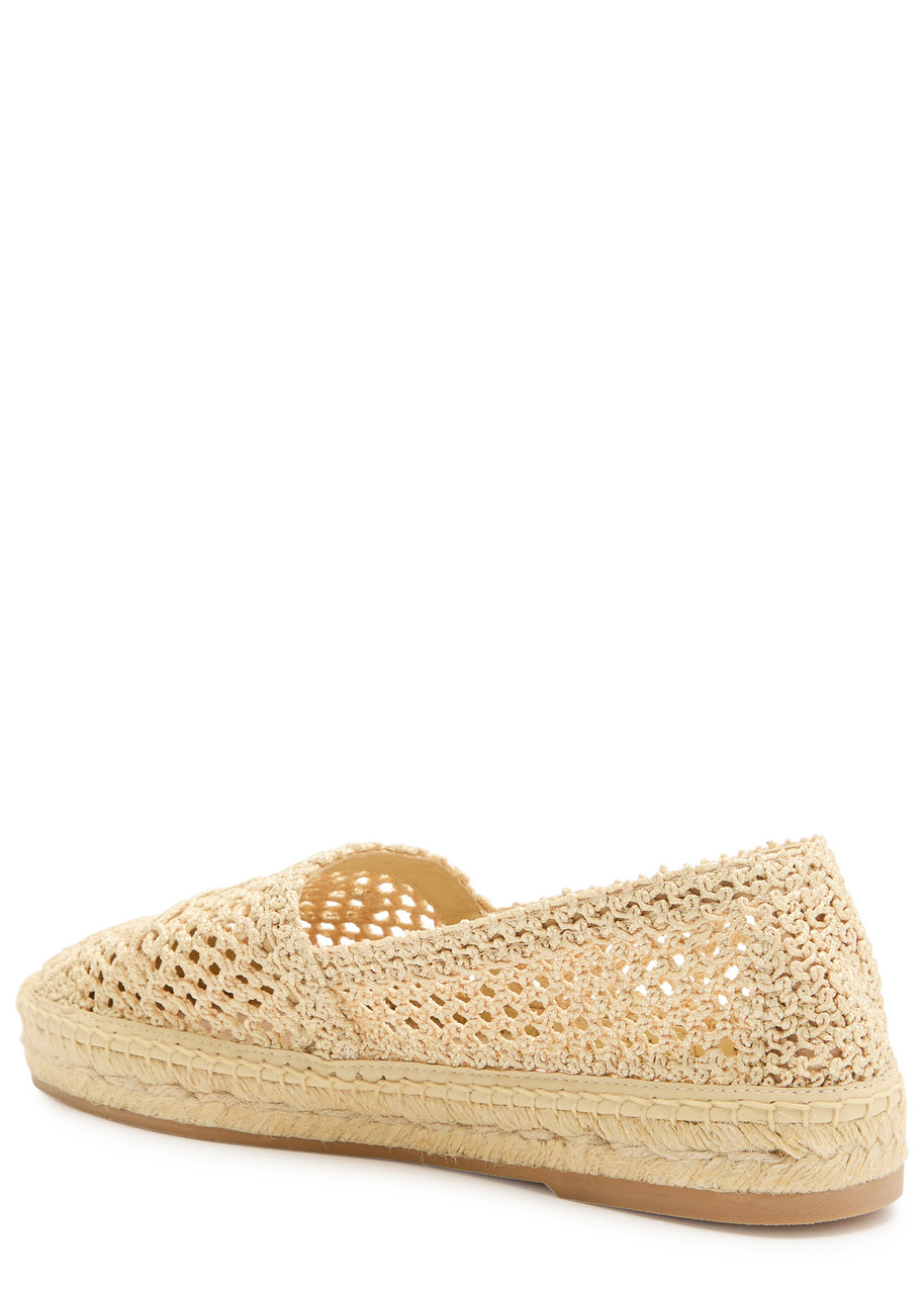 Chloé Womens Chloe Isla Logo-embossed Crochet Espadrilles In Brown