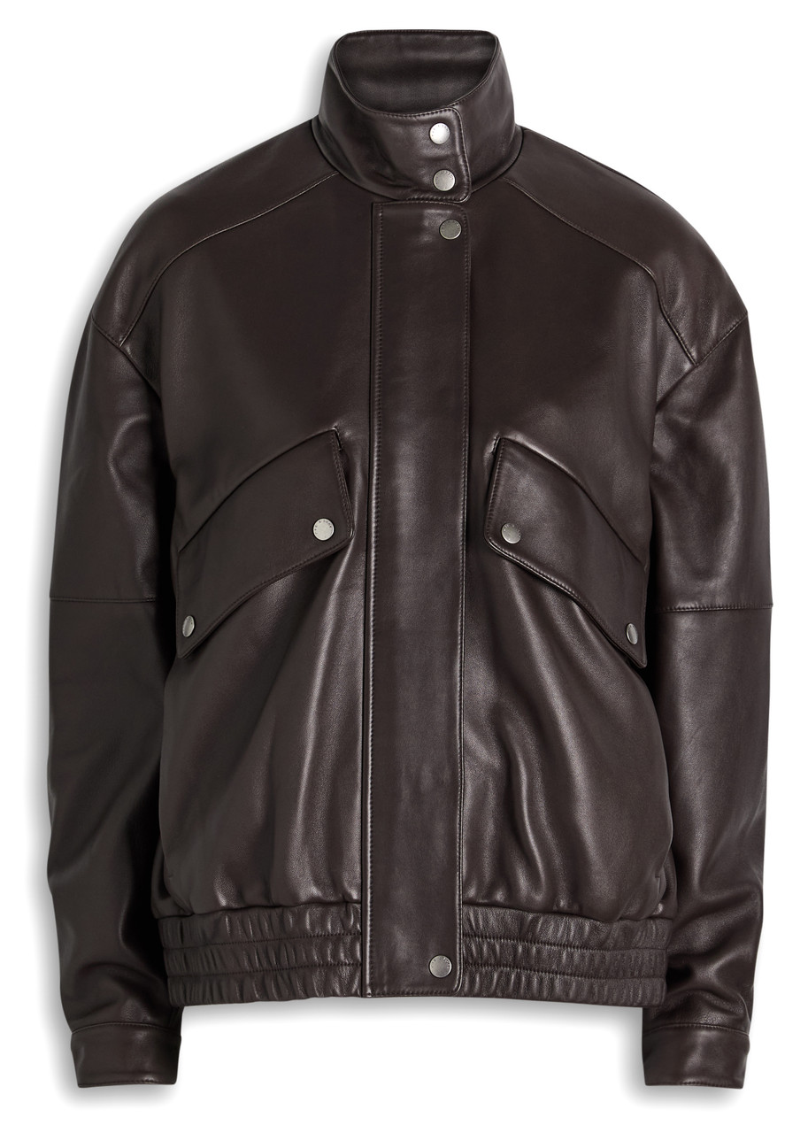 Rag & Bone Aria Panelled Leather Bomber Jacket In Black