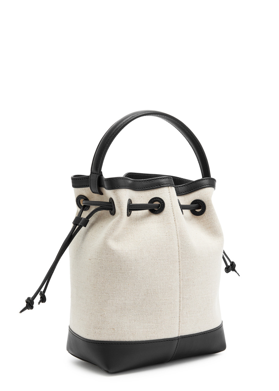 Mansur Gavriel Flores Canvas Bucket Bag In Brown