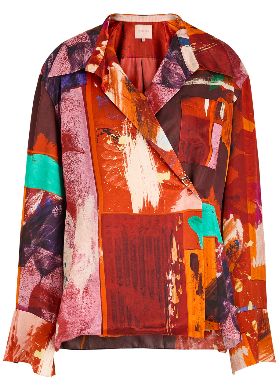 Roksanda Java Printed Satin Blouse