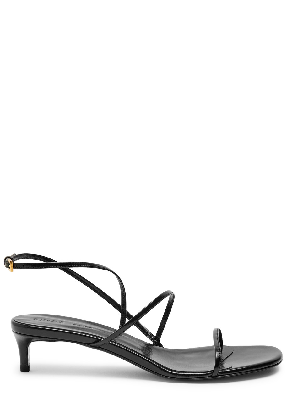 Khaite Loop Kitten Heel Sandal Red Wine In Black