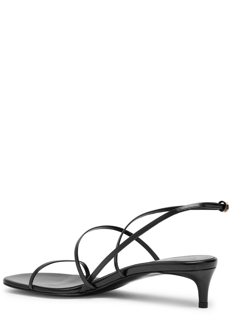 Khaite Loop Kitten Heel Sandal Red Wine In Black