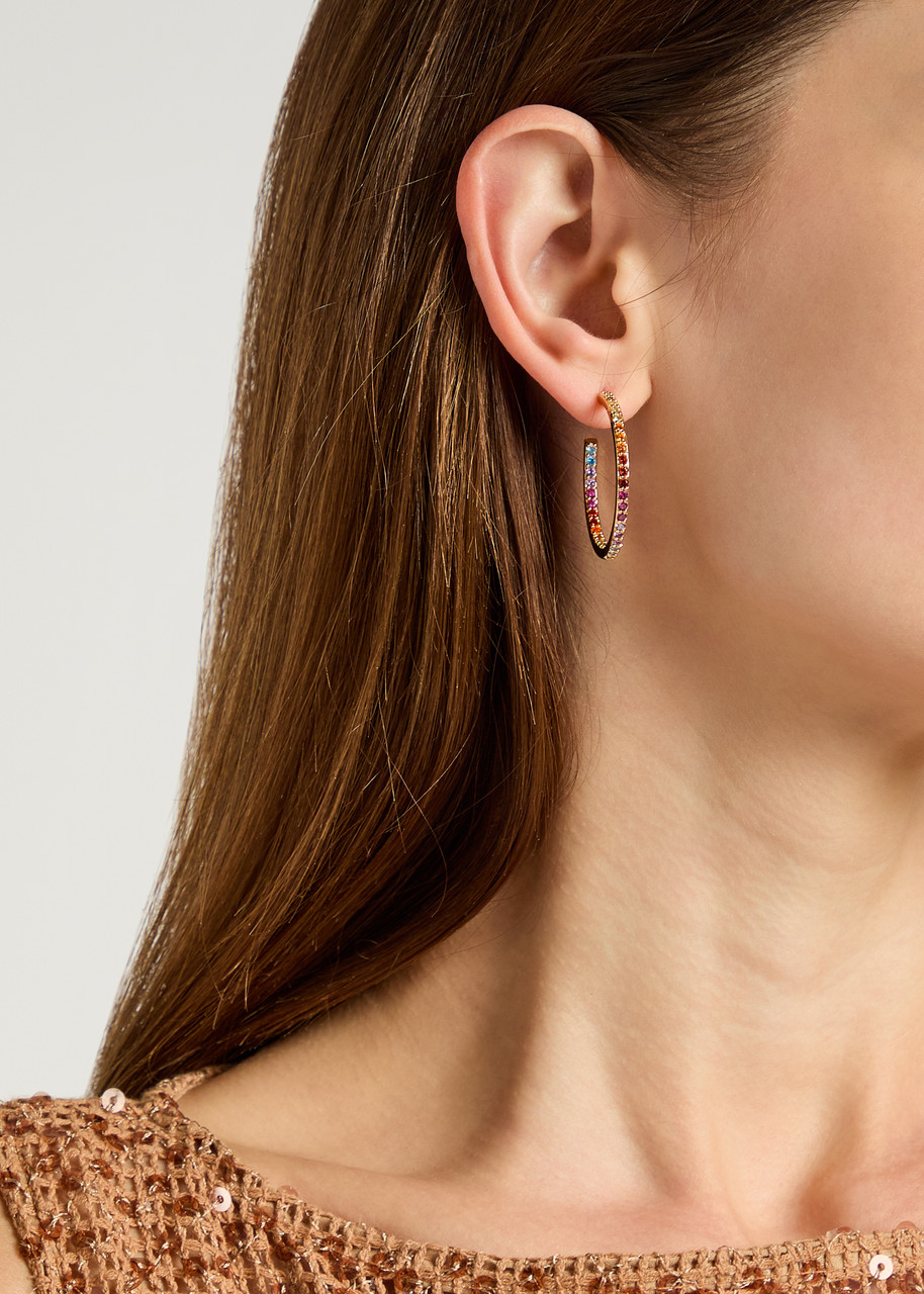 Crystal Haze Serena 18kt Gold-plated Hoop Earrings In Multi