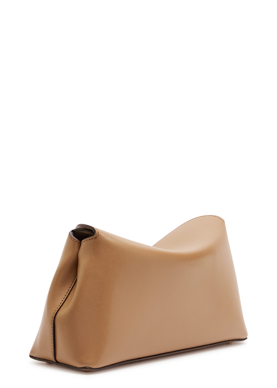 Totême Toteme T-lock Leather Clutch In Brown